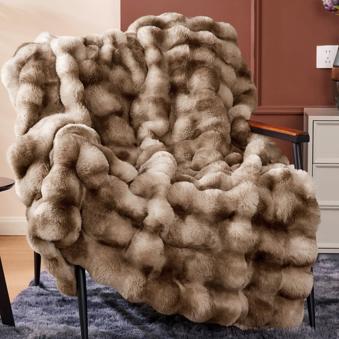 Splendas Tie Dye Throw Blanket Soft Faux Fur Cozy Blanket for Bed & Sofa