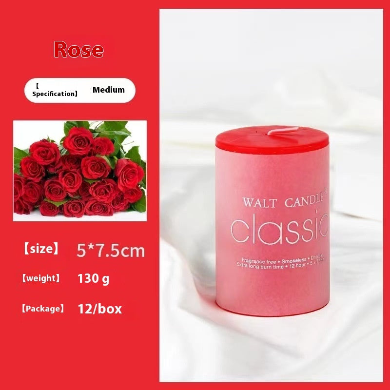 Cylindrical Aromatherapy Scented Candle Smokeless Colorful Pillar Candle for Home Decor