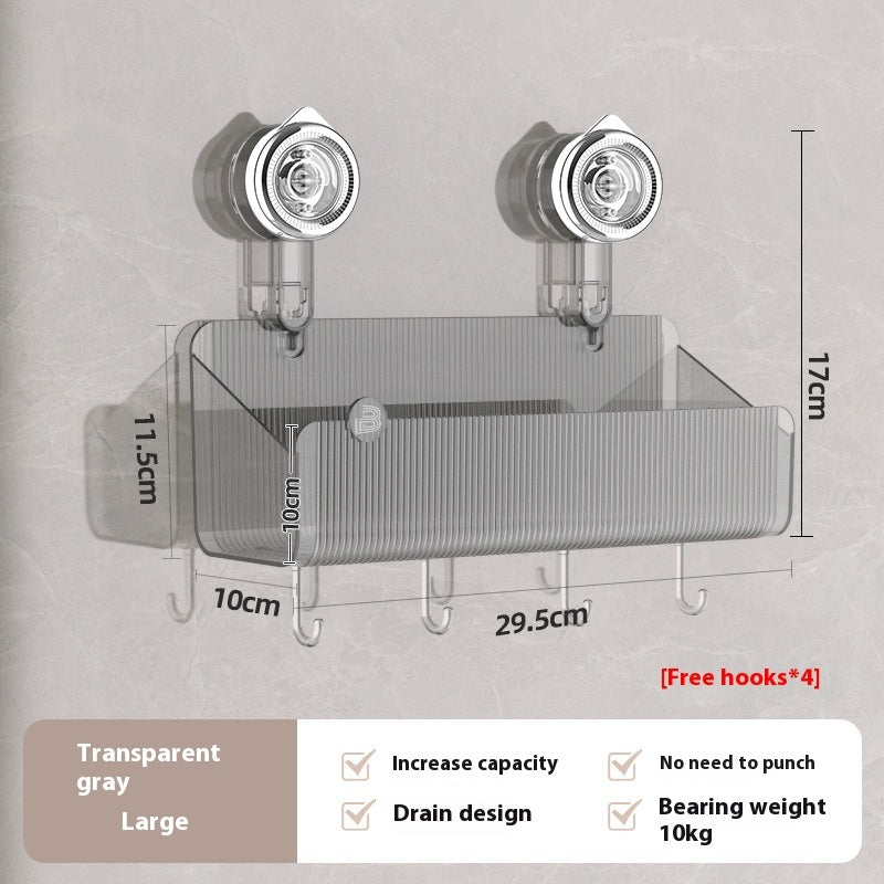 Suction Cup Shower Shelf - No Drill Corner Bathroom Caddy | 9 Styles