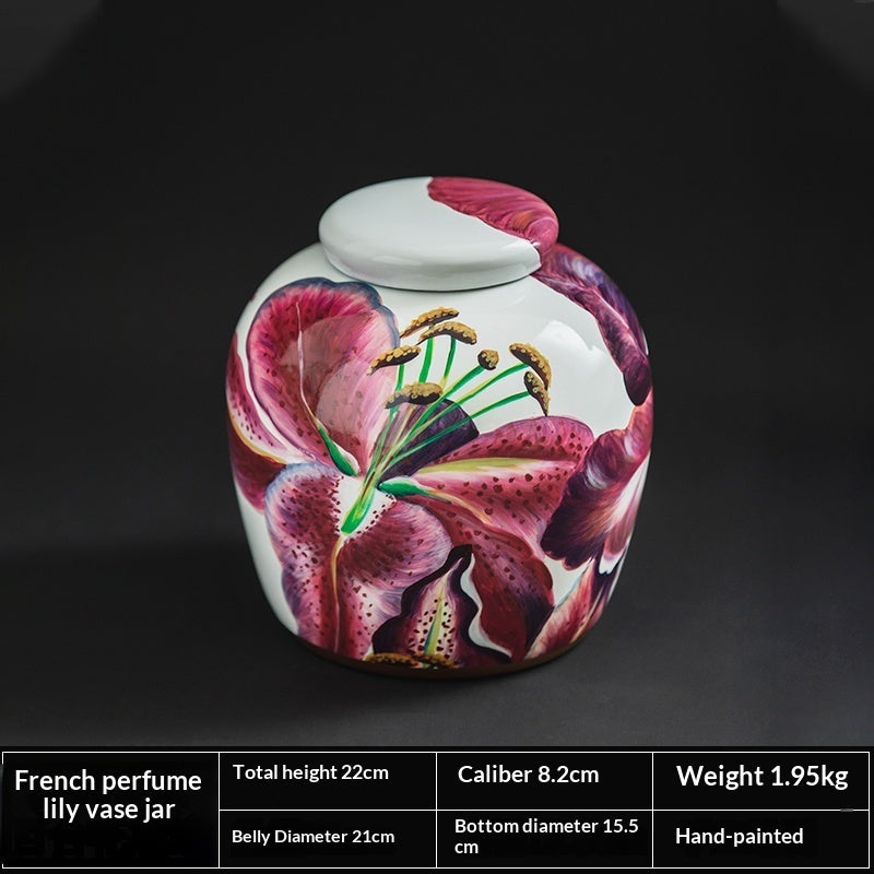 Blue and White Porcelain Vase Hand Painted Chinoiserie Ceramic