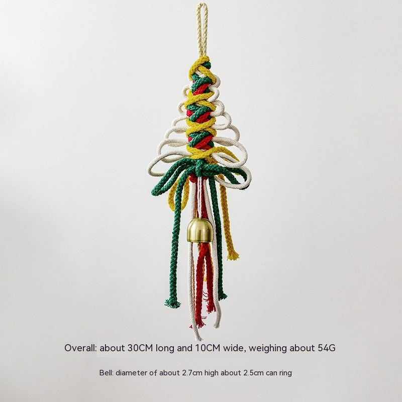 1pc Colorful Jute Twine Bell & Christmas Bow Decoration Knot DIY Xmas Ornament