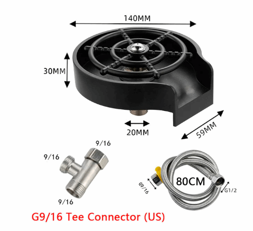 Bar Counter Cup Washer Sink High-Pressure Spray Automatic Faucet Coffee Pitcher