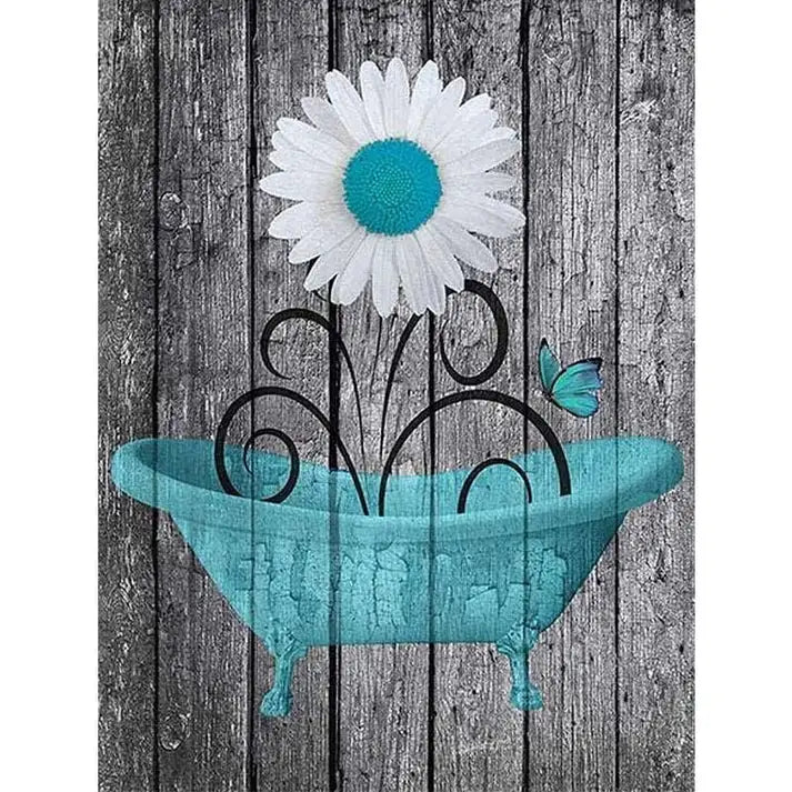 Modern Floral Bathtub Wall Art Rustic Decoration Items