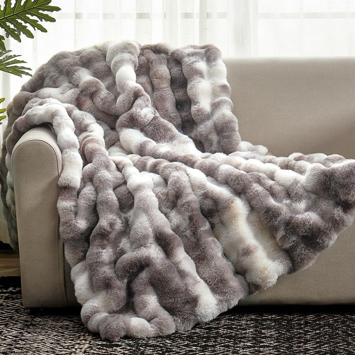Splendas Tie Dye Throw Blanket Soft Faux Fur Cozy Blanket for Bed & Sofa