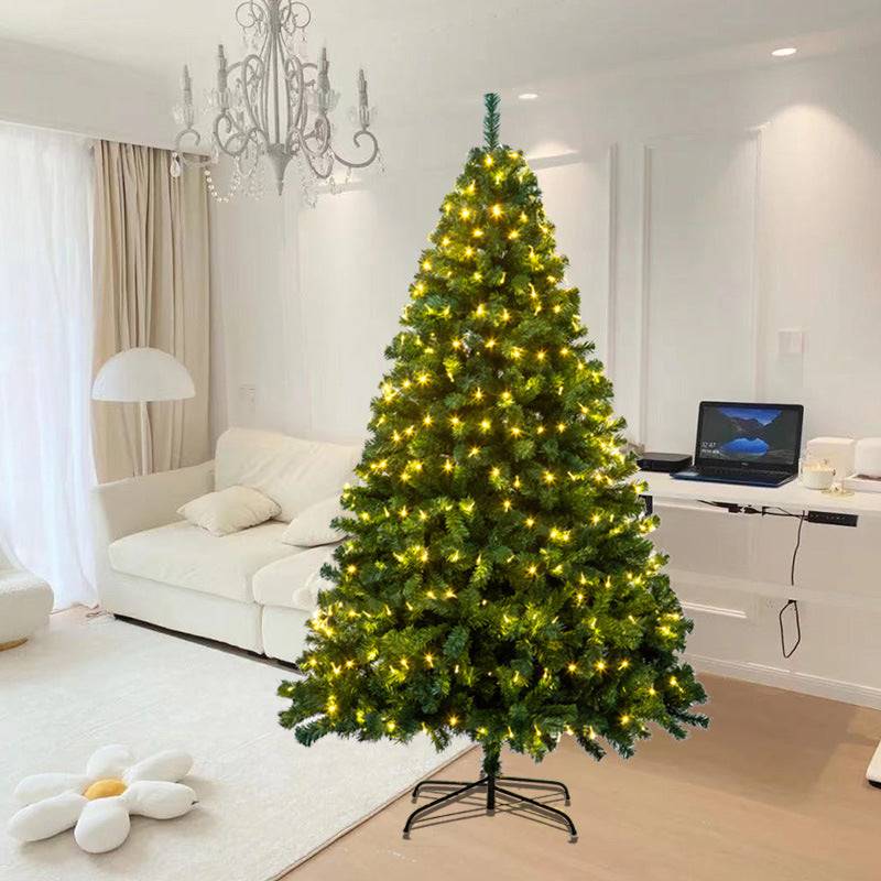 7FT Artificial Pre-lit Christmas Tree with LED Lights & Metal Stand Indoor Decor