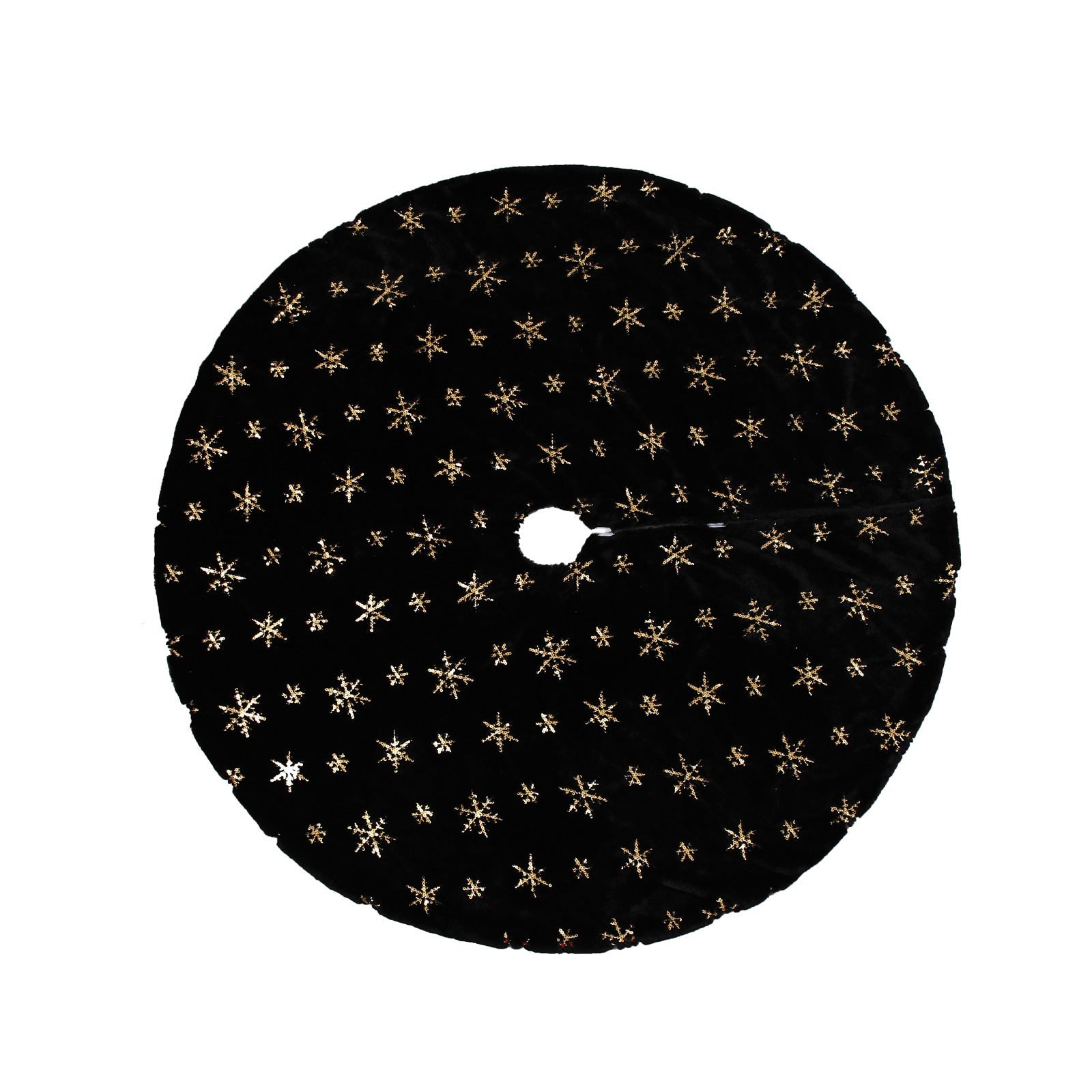 Black Velvet Christmas Tree Skirt Home Decor Embroidered Cushion