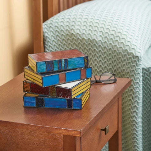 Book Stack Lamp Nightstand Resin Handicraft Decor
