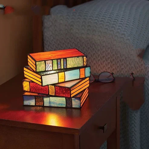 Book Stack Lamp Nightstand Resin Handicraft Decor