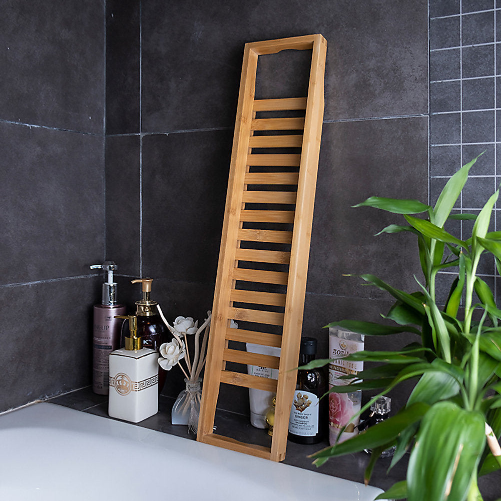 Expandable Bamboo Bathtub Caddy Tray - Bath Tray for Book, Drink, Phone and Soap