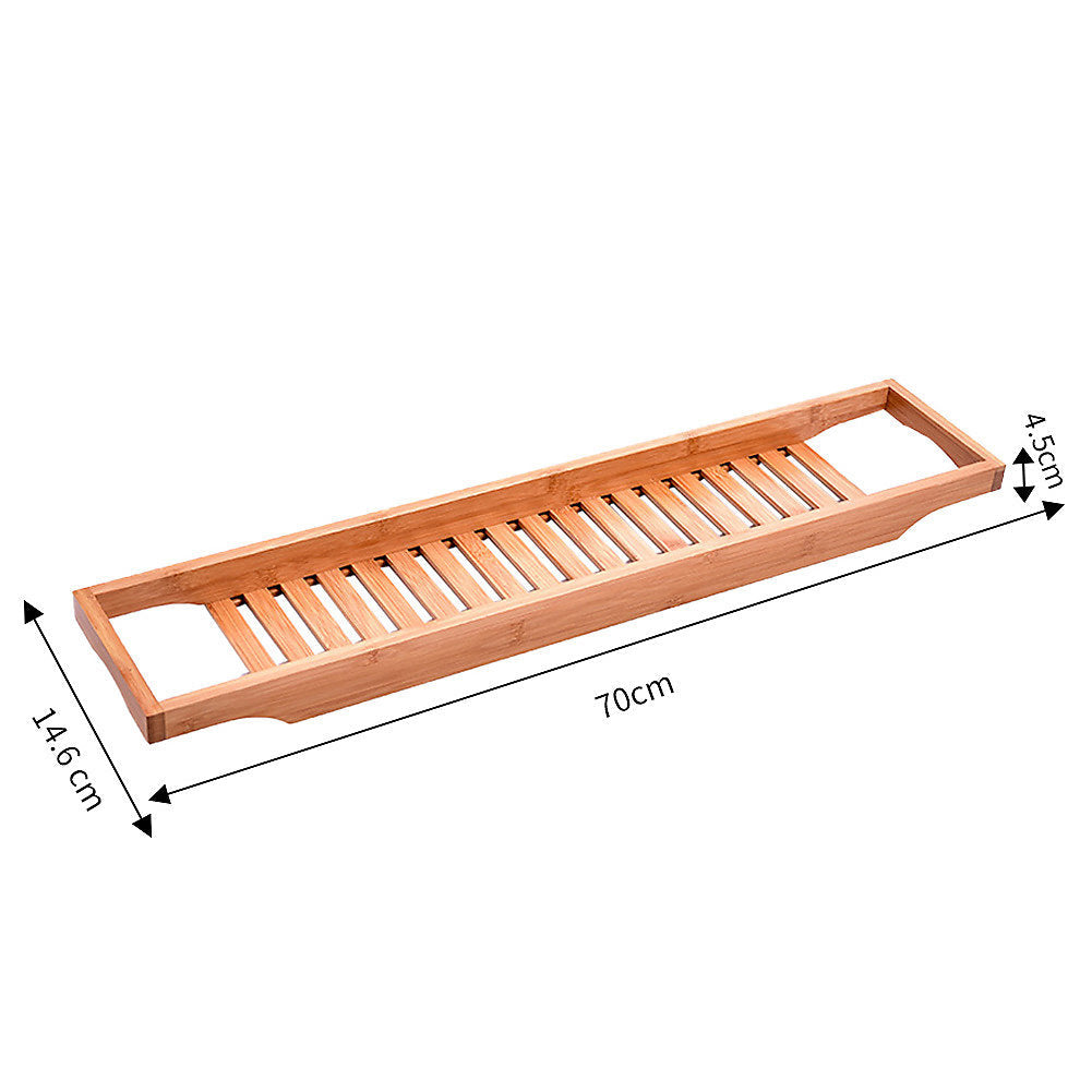 Expandable Bamboo Bathtub Caddy Tray - Bath Tray for Book, Drink, Phone and Soap
