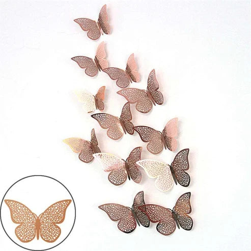 3D Hollow Stickers Butterflies for Bedroom Walls & Mirrors Home Decor