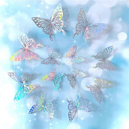3D Hollow Stickers Butterflies for Bedroom Walls & Mirrors Home Decor