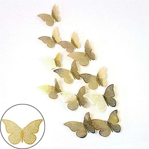 3D Hollow Stickers Butterflies for Bedroom Walls & Mirrors Home Decor