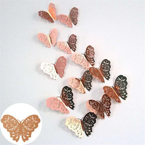 3D Hollow Stickers Butterflies for Bedroom Walls & Mirrors Home Decor