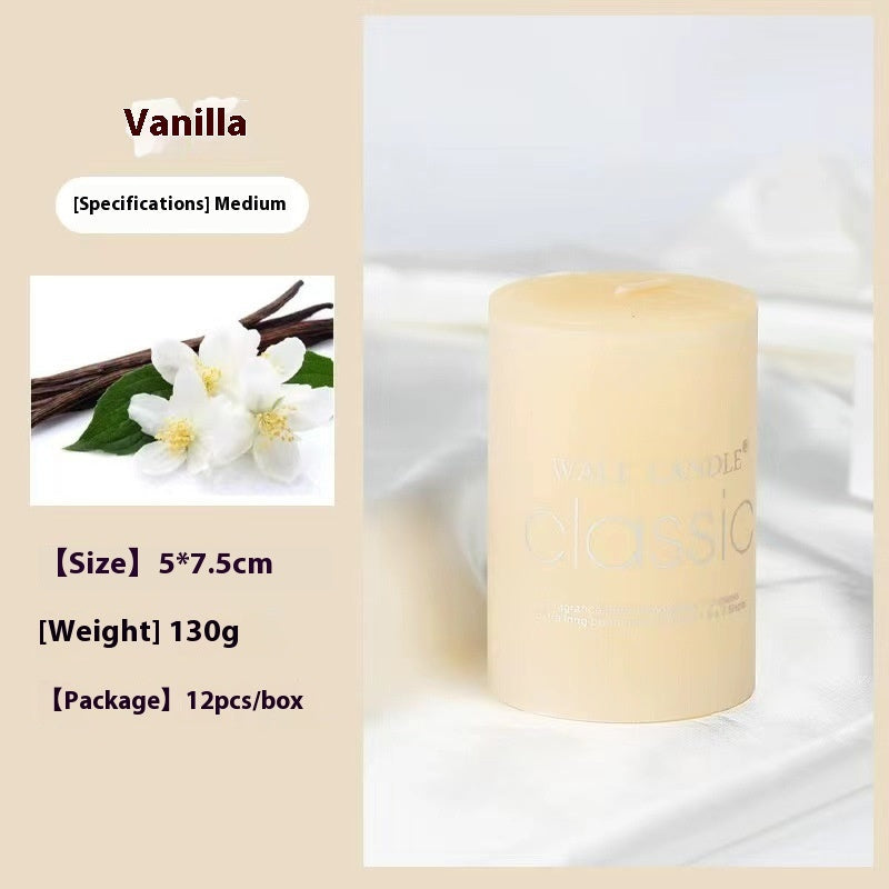 Cylindrical Aromatherapy Scented Candle Smokeless Colorful Pillar Candle for Home Decor