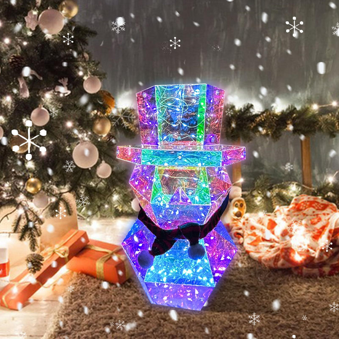 Santa Claus Night Light Colorful LED Glow Christmas Decor Table Ornament