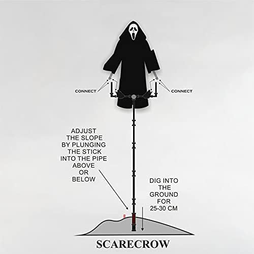 Halloween Skull Screaming Scarecrow – Home & Garden Bird Repeller Decor