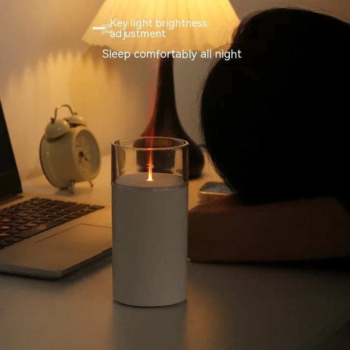 Candlelight Flame Humidifier Aroma Diffuser USB Aromatherapy for Home and Car