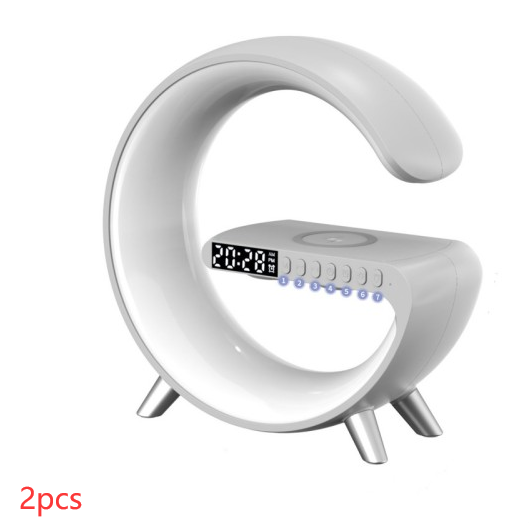G-Shaped LED Lamp with Bluetooth Speaker & Wireless Charger