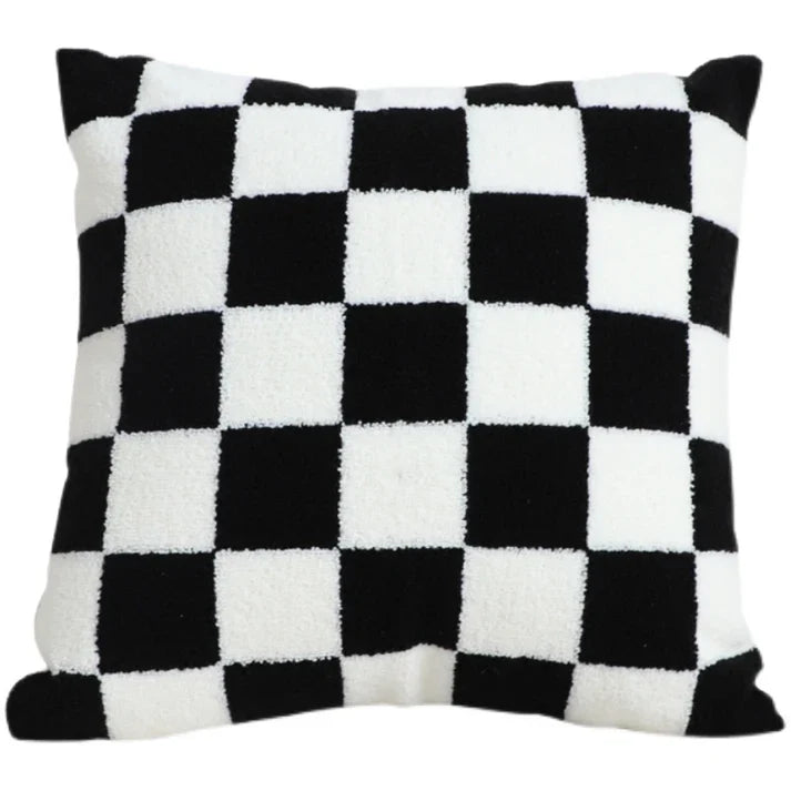 Checkerboard Throw Pillow - Black White Checkered Sofa Pillow | 4 Styles