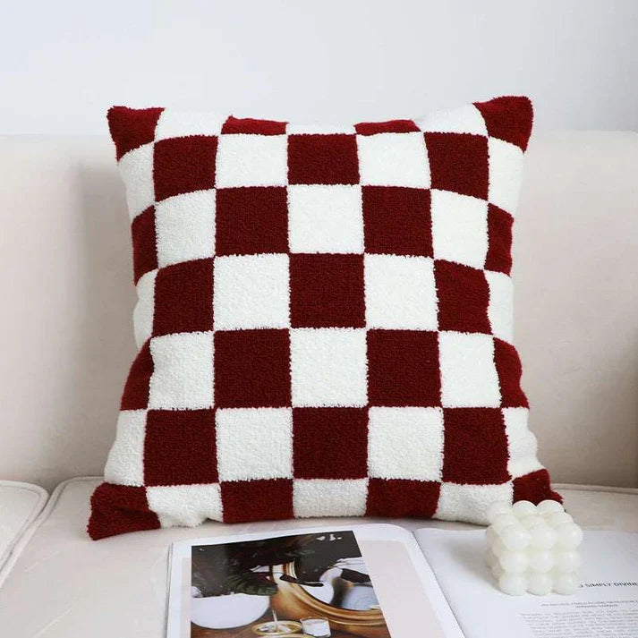 Checkerboard Throw Pillow - Black White Checkered Sofa Pillow | 4 Styles