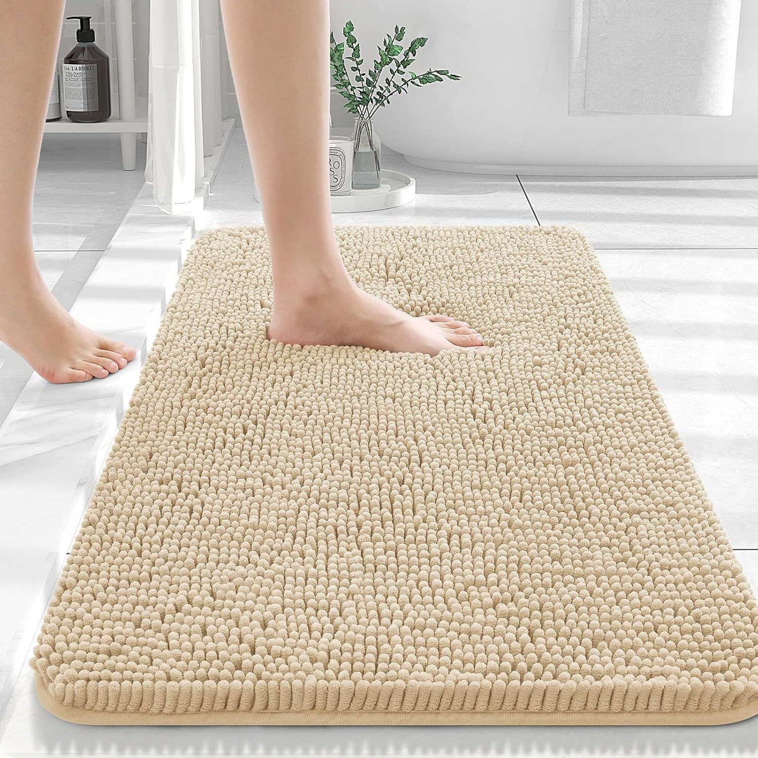Chenille Floor Mat Soft Absorbent Non Slip Bathroom Bedroom Carpet
