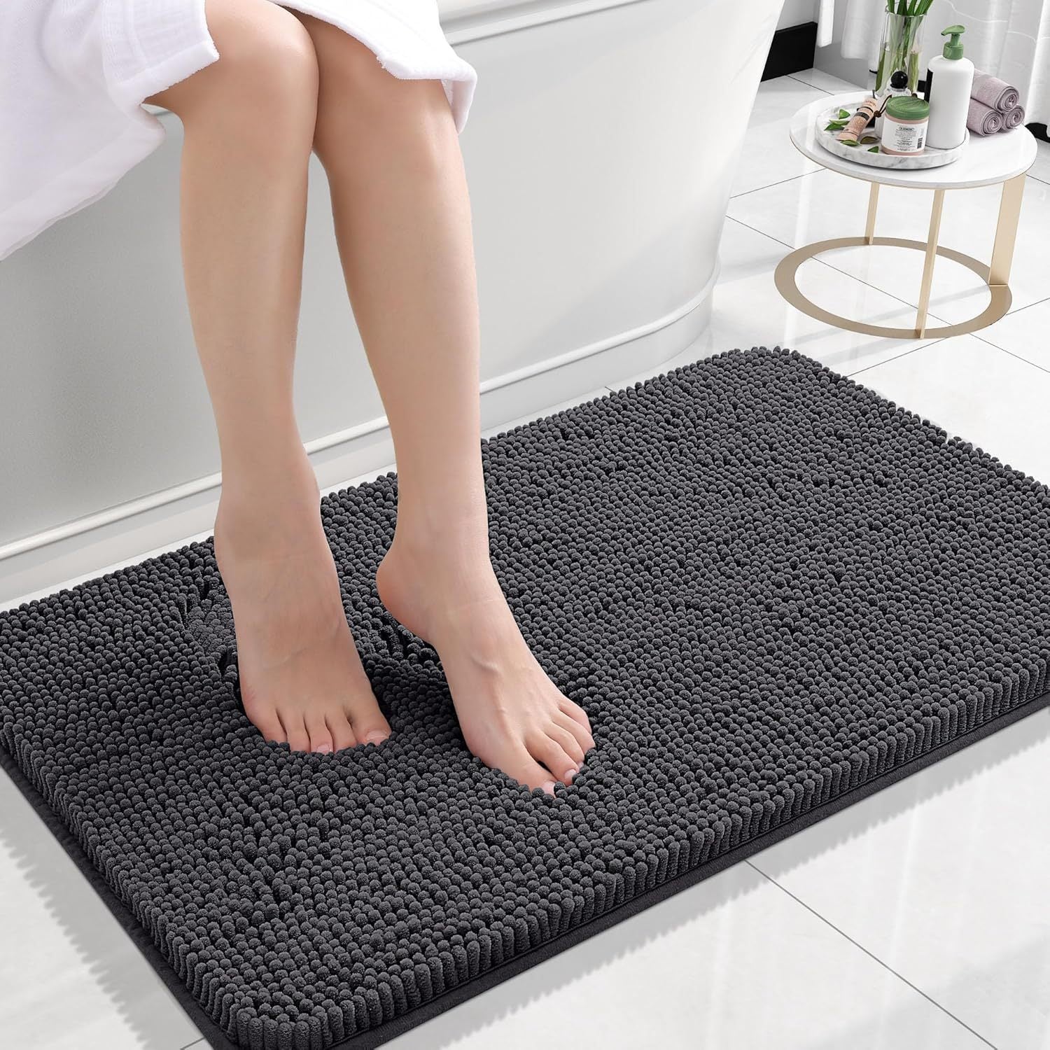 Chenille Floor Mat Soft Absorbent Non Slip Bathroom Bedroom Carpet