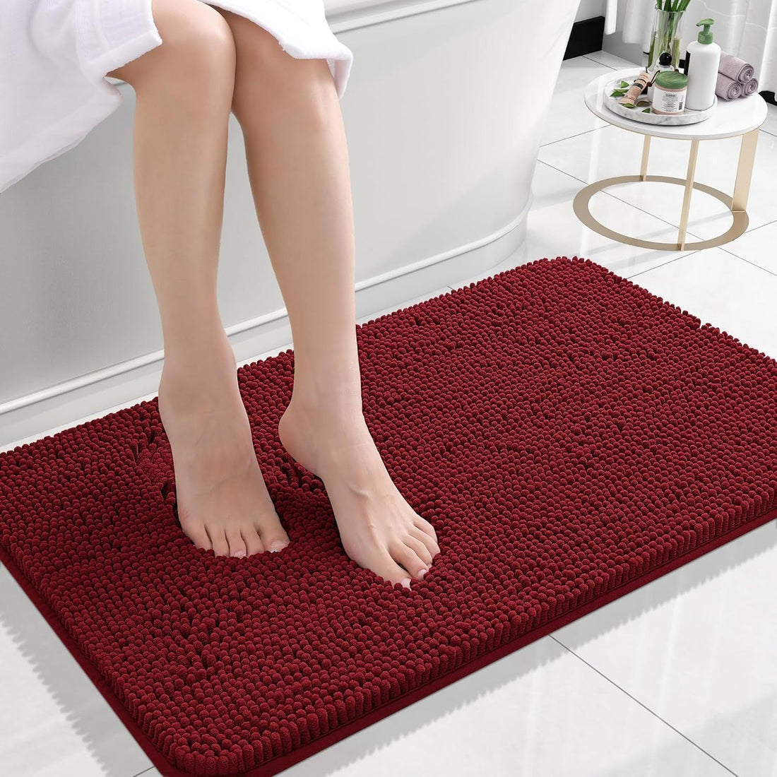 Chenille Floor Mat Soft Absorbent Non Slip Bathroom Bedroom Carpet