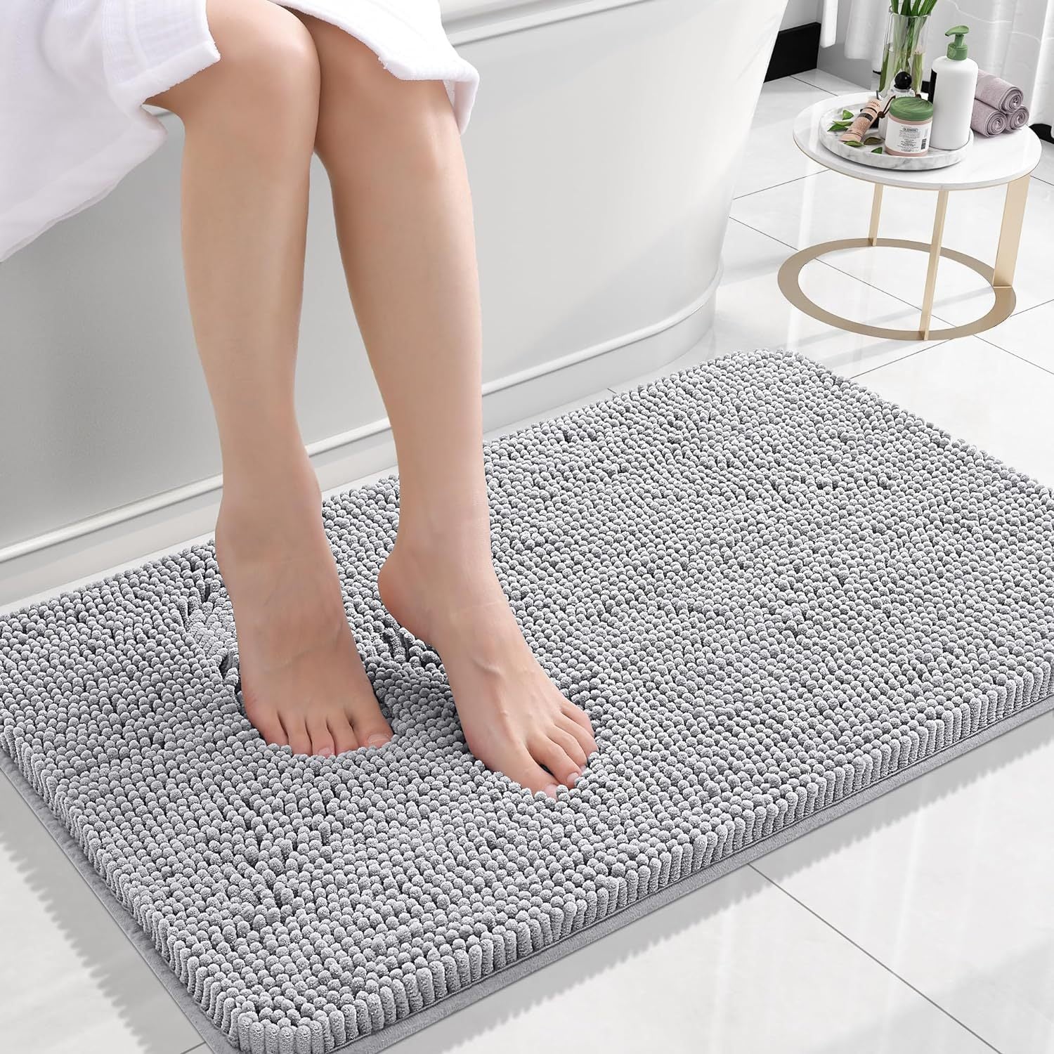 Chenille Floor Mat Soft Absorbent Non Slip Bathroom Bedroom Carpet