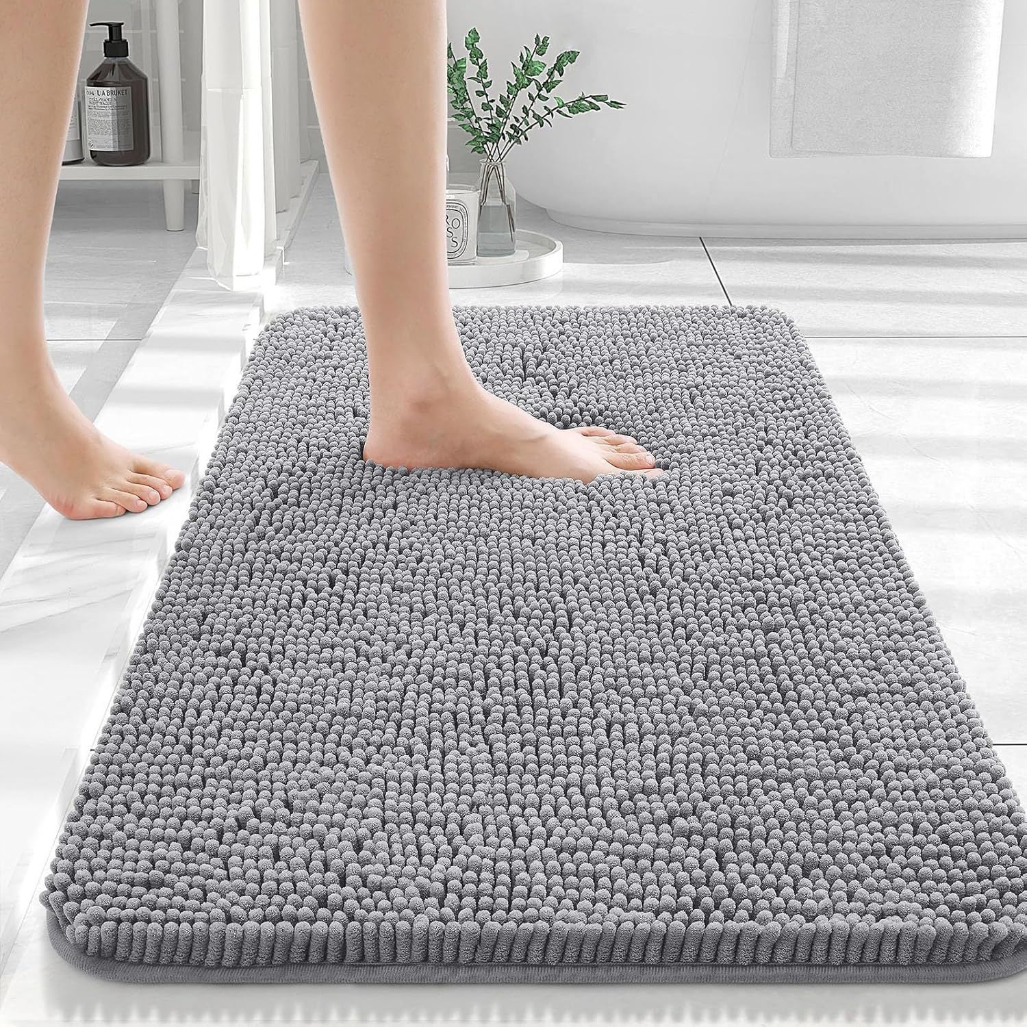 Chenille Floor Mat Soft Absorbent Non Slip Bathroom Bedroom Carpet