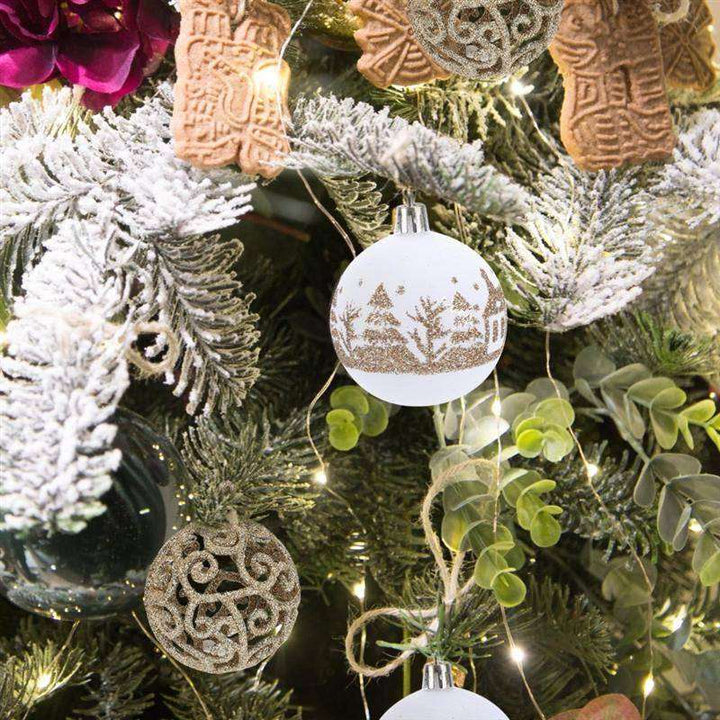 9pcs Christmas Balls Set Xmas Tree Hanging Pendants Shiny Drop Ornaments Home Decor