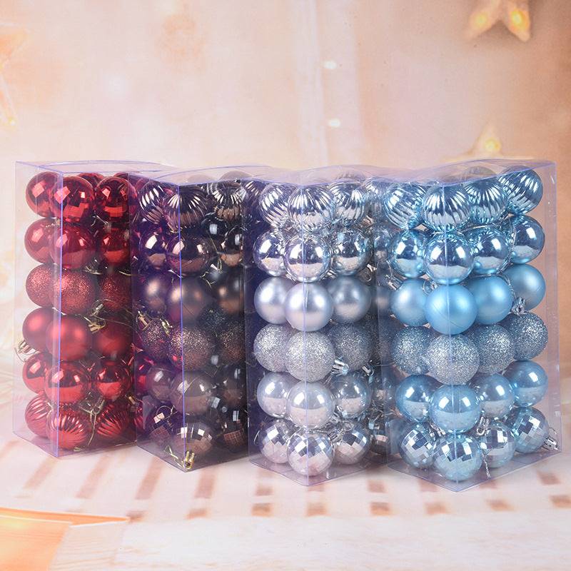 36 PCs Colored Christmas Balls Set Whole Box Shatterproof Xmas Tree Ornaments