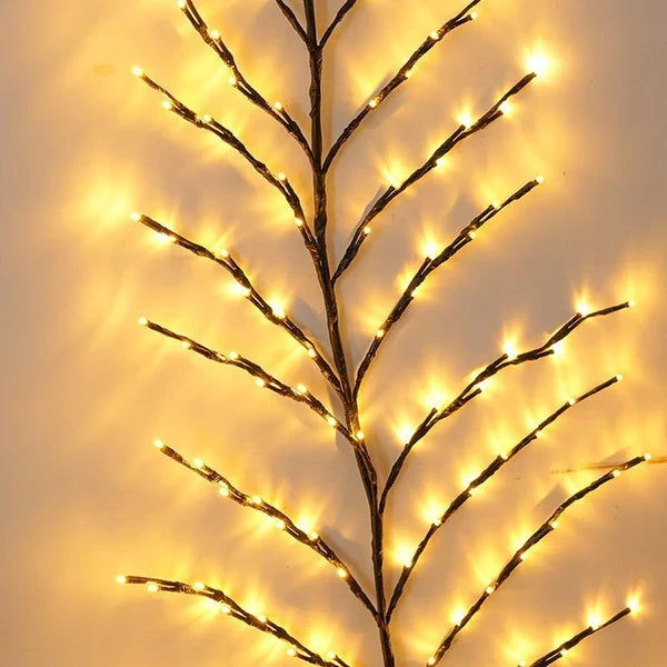 Splendas LED Christmas Rattan Tree Lamp 180 LEDs Warm Light | Indoor Bedroom Wall Decor