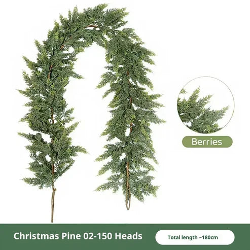 Splendas Handcrafted Christmas Rattan Garland – Durable Holiday Decor Indoor & Outdoor