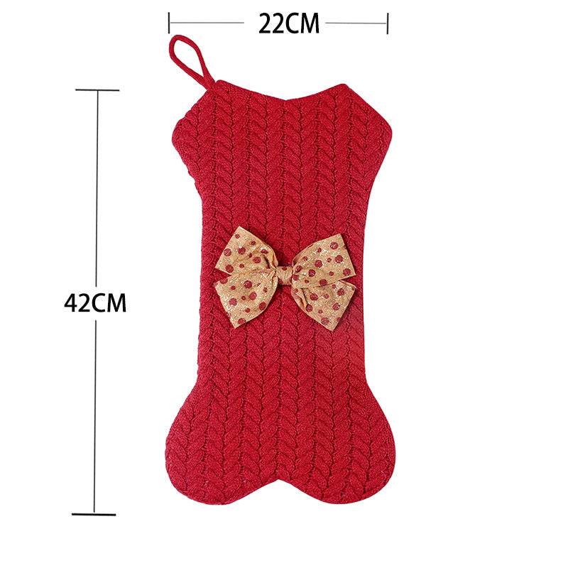 Christmas Gift Bag Decorations Knitting Wool Hanging Gift Bag