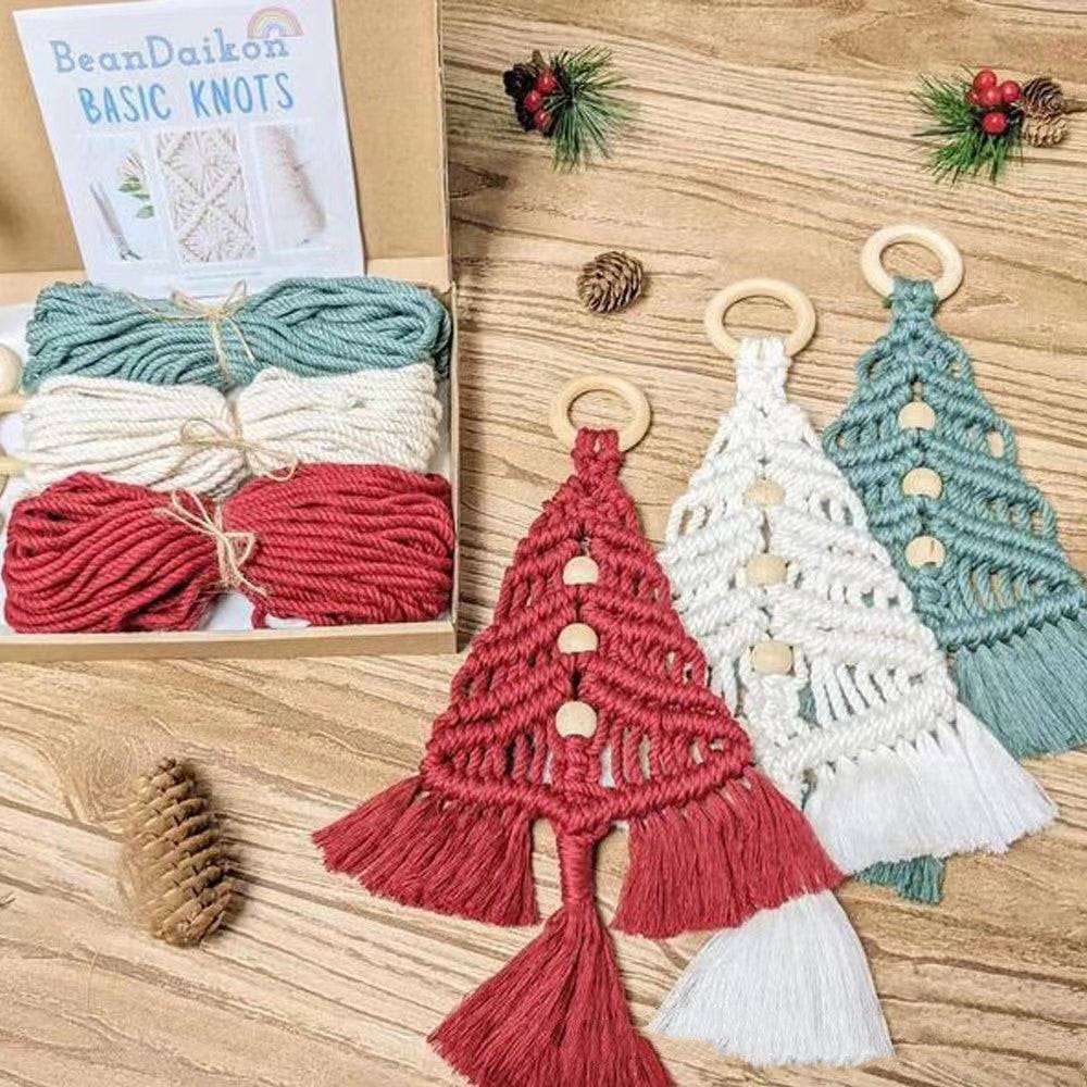 Christmas Tree Craft Kit Diy Material Package Handmade Cotton String Woven