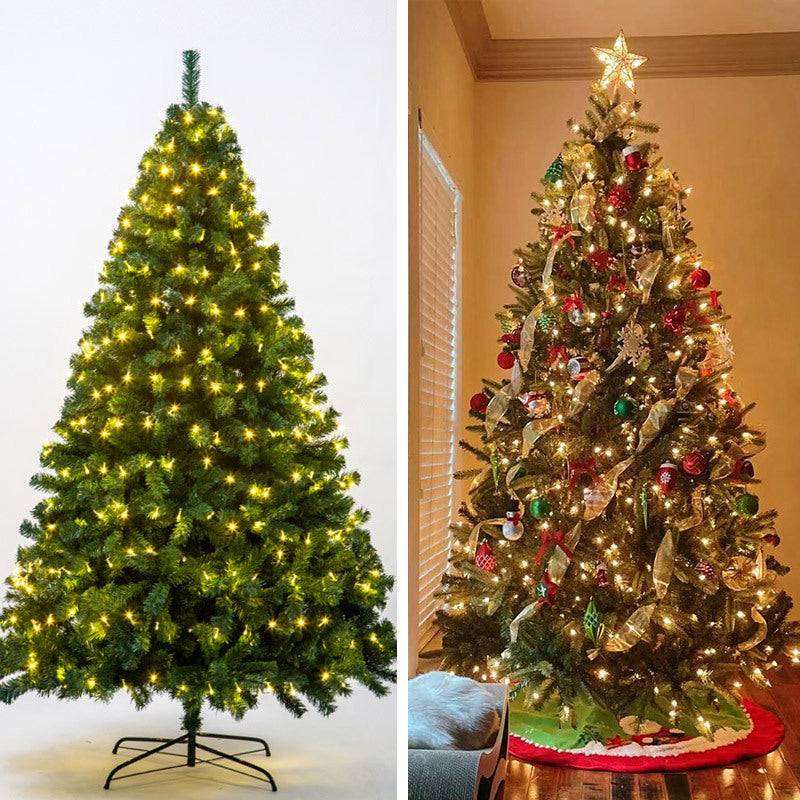 7FT Artificial Pre-lit Christmas Tree with LED Lights & Metal Stand Indoor Decor