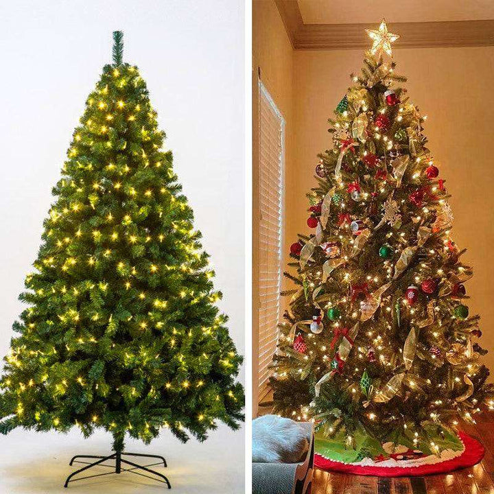7FT Artificial Pre-lit Christmas Tree with LED Lights & Metal Stand Indoor Decor