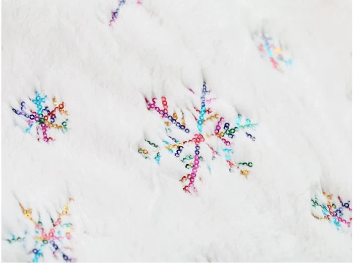 Christmas Embroidery Tree Skirt Of Rabbit Fur Fabrics For Decorations