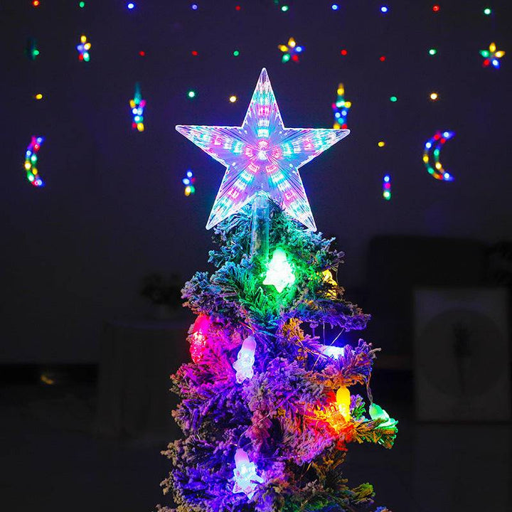 Christmas Tree Top Star LED Light Colourful Glowing Star for Home Bedroom Party LED Lamp Decoration