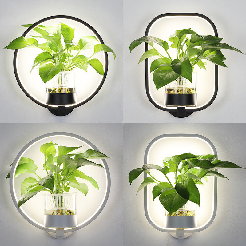 Modern LED Wall Lights with Potted Plant Design