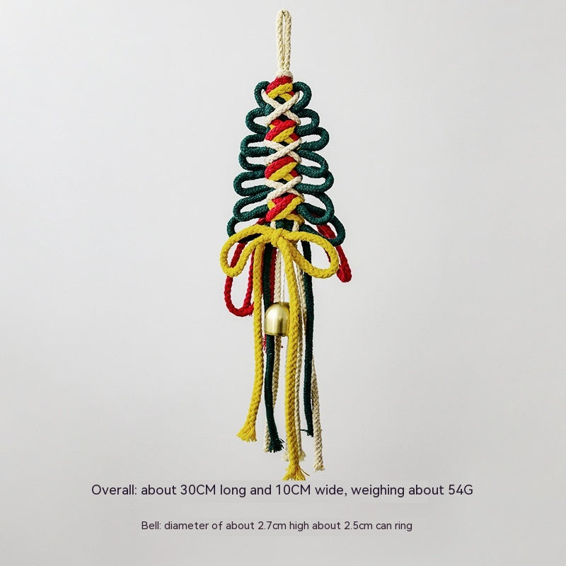 1pc Colorful Jute Twine Bell & Christmas Bow Decoration Knot DIY Xmas Ornament