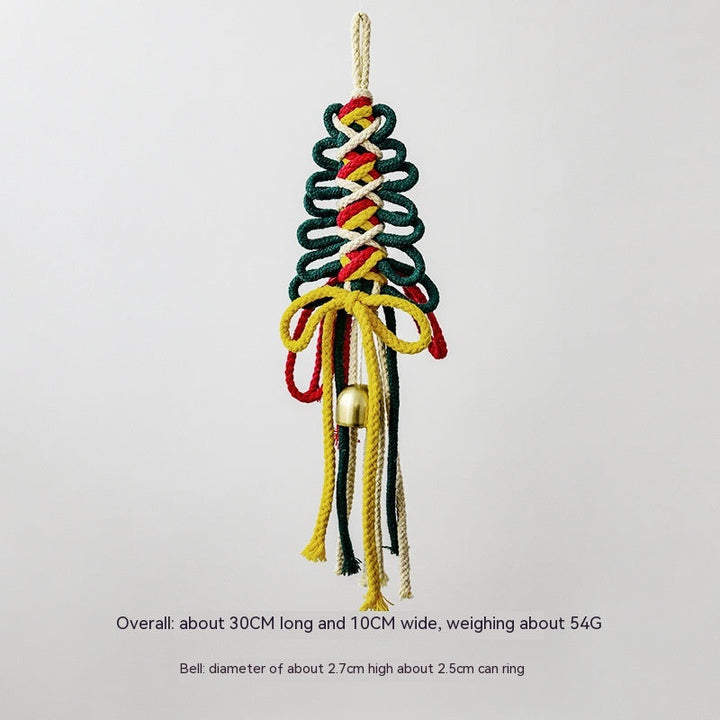 1pc Colorful Jute Twine Bell & Christmas Bow Decoration Knot DIY Xmas Ornament
