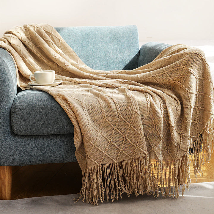 Coral Fleece Throw Blanket Soft Solid Color for Sofa and Bed