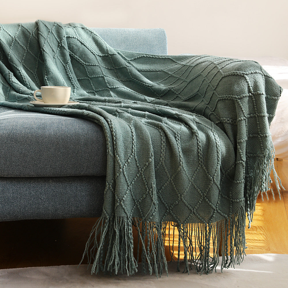 Coral Fleece Throw Blanket Soft Solid Color for Sofa and Bed
