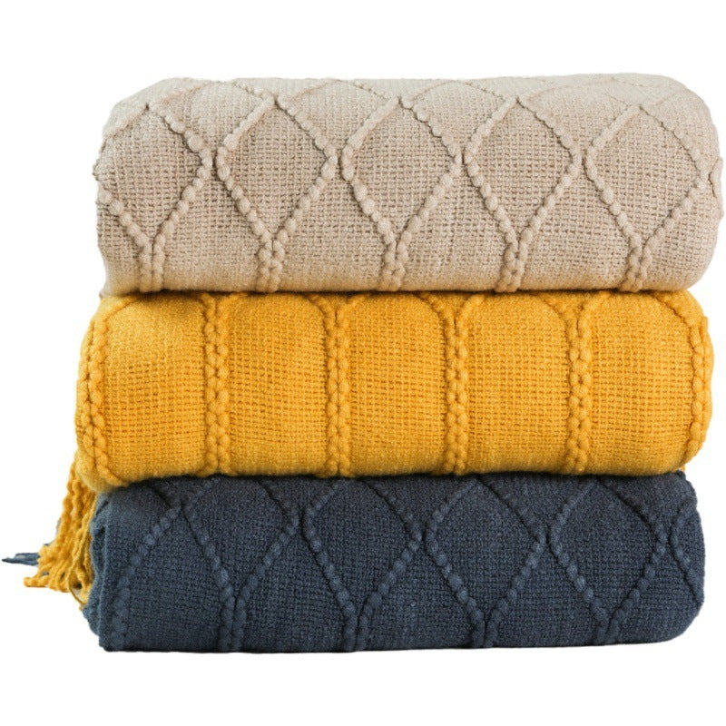 Coral Fleece Throw Blanket Soft Solid Color for Sofa and Bed
