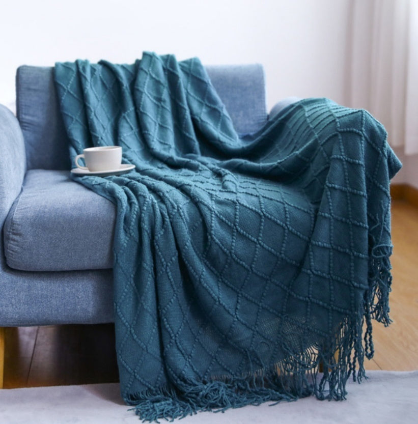 Coral Fleece Throw Blanket Soft Solid Color for Sofa and Bed