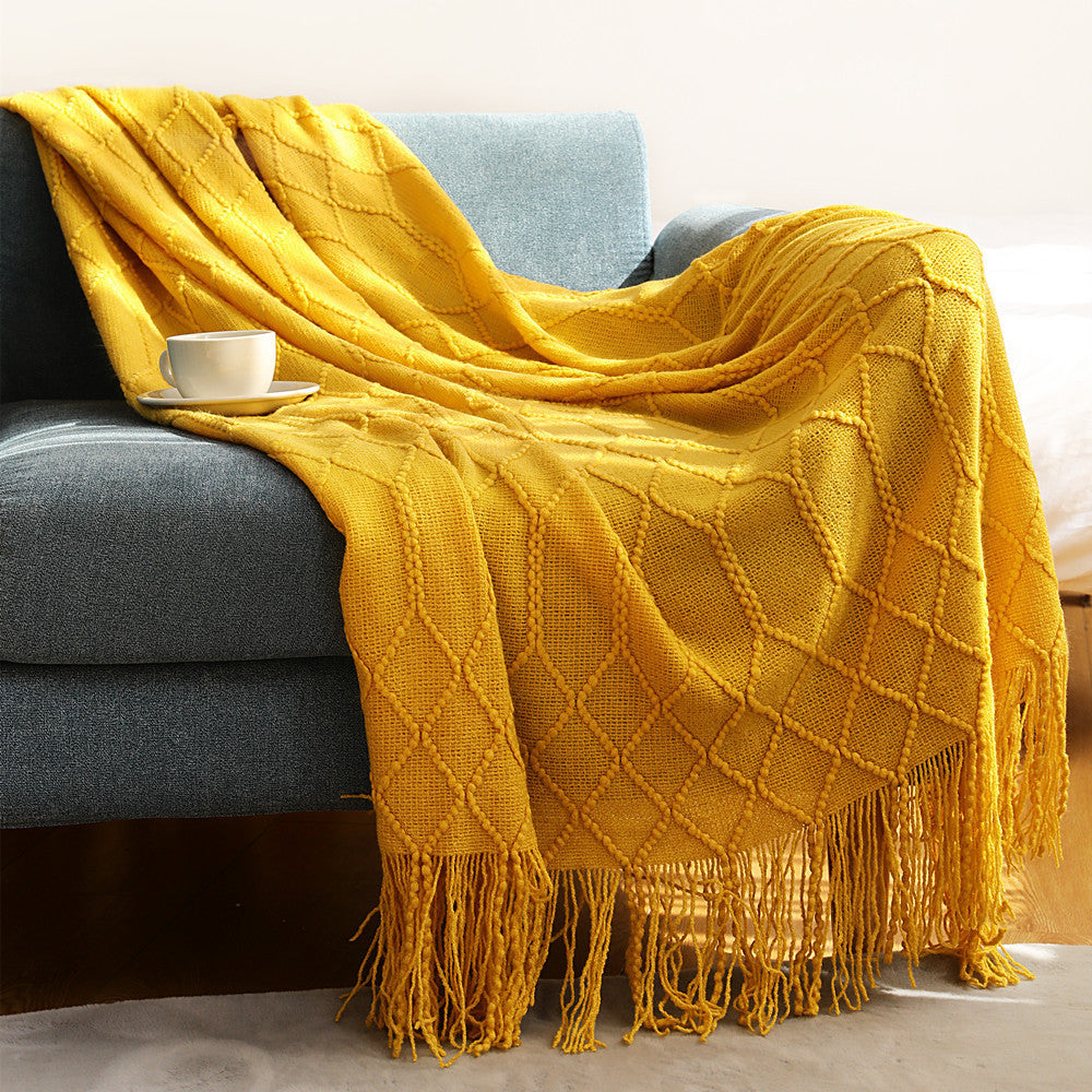 Coral Fleece Throw Blanket Soft Solid Color for Sofa and Bed
