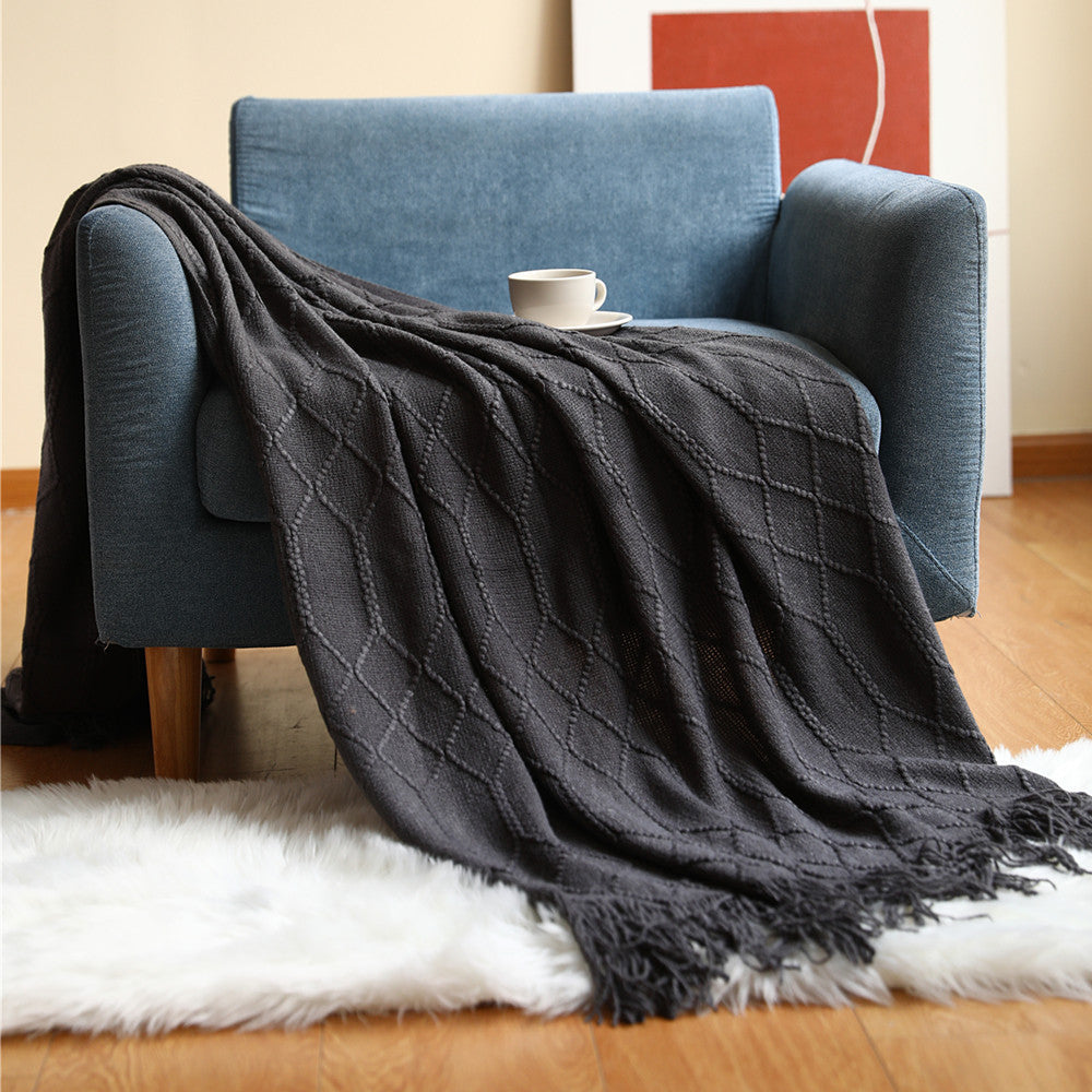 Coral Fleece Throw Blanket Soft Solid Color for Sofa and Bed