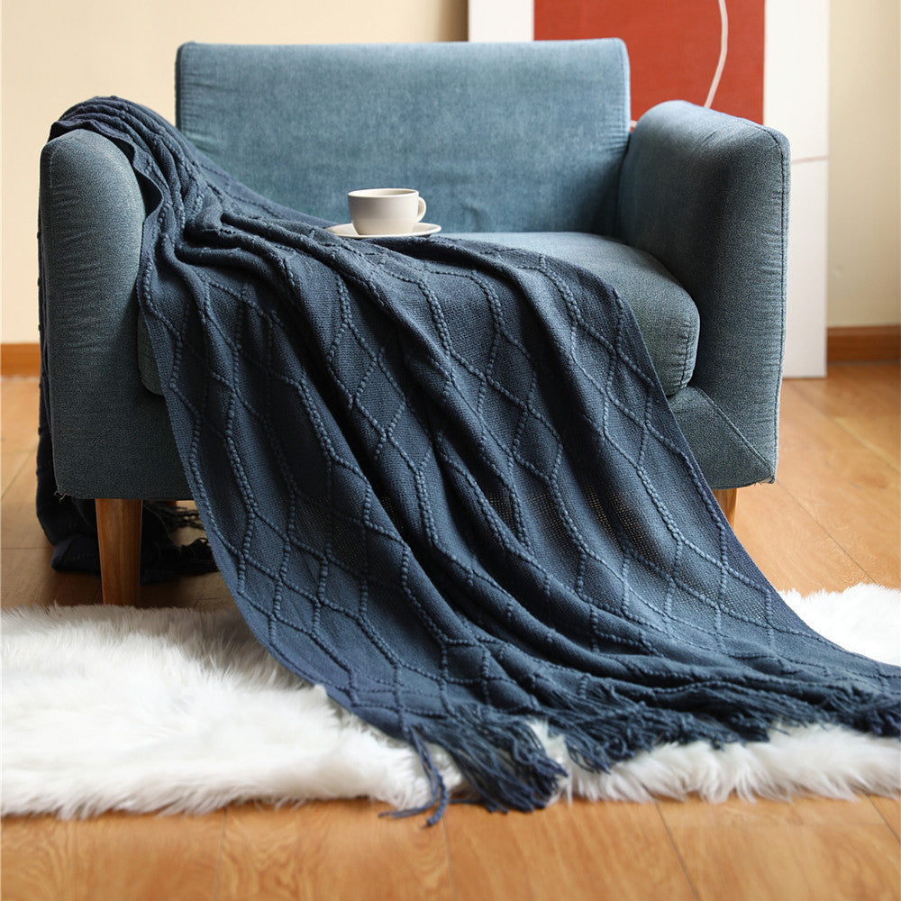 Coral Fleece Throw Blanket Soft Solid Color for Sofa and Bed